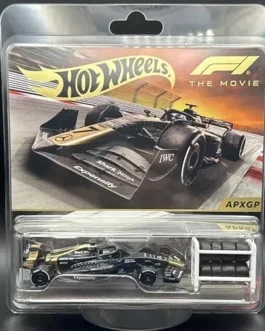 Hot Wheels F1 The Movie APXGP Black Gold Rivery 1:64 Scale Real Rider 3 Wheel Set with Storage Rack
